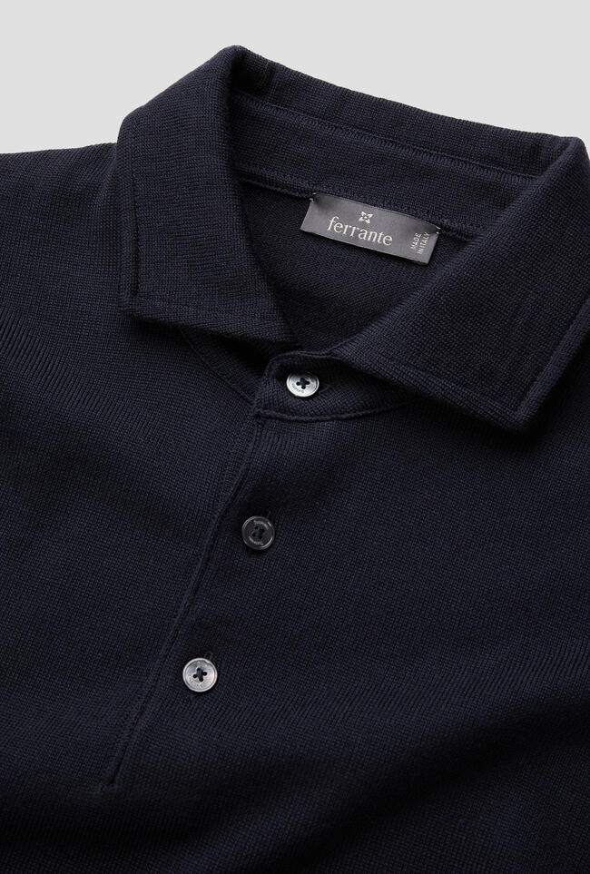 Knit polo with shirt collar ESSENTIAL - Ferrante | img vers.1300x/